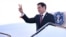 US Secretary of State Marco Rubio gestures as he boards an aircraft at Keflavik Airport in Iceland, October 6, 2026.