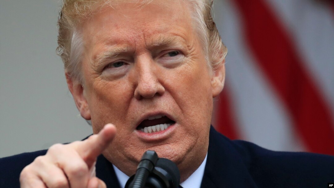 President Donald Trump speaks in the Rose Garden of the White House in Washington after a meeting with congressional leaders on border security as the government shutdown continues, Jan. 4, 2019, in Washington.