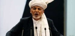 FILE - Afghanistan's President Ashraf Ghani speaks during a consultative grand assembly, known as Loya Jirga, in Kabul, Afghanistan April 29, 2019.