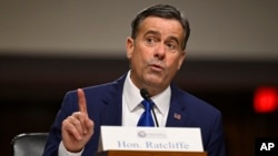 John Ratcliffe, President-elect Donald Trump's choice to be director of the Central Intelligence Agency, appears before the Senate Intelligence Committee for his confirmation hearing, at the Capitol in Washington, Jan. 15, 2025.