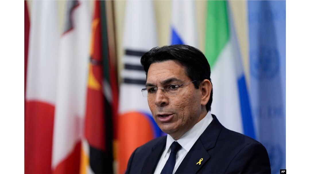 Duta Besar Israel untuk Perserikatan Bangsa-Bangsa Danny Danon, di markas besar PBB, Selasa, 24 September 2024. (Julia Demaree Nikhinson/AP)