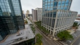 Downtown Tampa, Fla., is seen desolate ahead of the arrival of Hurricane Milton, Oct. 9, 2024.