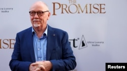Director of the movie Terry George poses at the premiere of "The Promise" in Los Angeles, California, April 12, 2017. 
