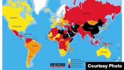 Reporters sans frontières publie la carte du classement mondial de la liberté de la presse. 