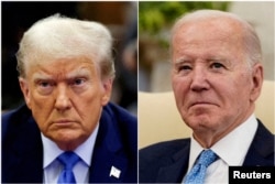 Kombinasi foto mantan Presiden AS Donald Trump dan Presiden AS Joe Biden. (Foto: Reuters)