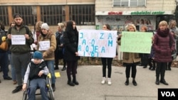 Protesti pred zgradom Vlade FBiH u Sarajevu zbog stanja u Pazariću, 21. novembar 2019.