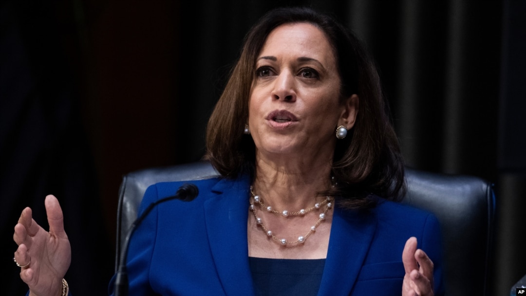 Sen. Kamala Harris, D-Calif., asks a question during a Senate Judiciary Committee hearing on police use of force and community relations on on Capitol Hill, June 16, 2020 in Washington.