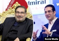 حسین (هکتور) شمخانی در کنار پدرش علی شمخانی، مشاور ارشد خامنه‌ای