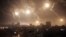 Israeli forces' flares light up the night sky over Gaza City on July 29, 2014.