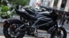 Una motocicleta eléctrica LiveWire de Harley-Davidson el día de la escisión de la compañía en la Bolsa de valores de Nueva York (NYSE), en Nueva York, el 27 de septiembre de 2022. 