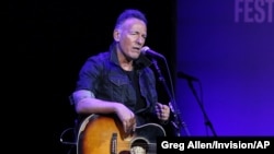 FILE - Bruce Springsteen performs at the 13th annual Stand Up For Heroes benefit concert in support of the Bob Woodruff Foundation at the Hulu Theater at Madison Square Garden, Nov. 4, 2019, in New York.