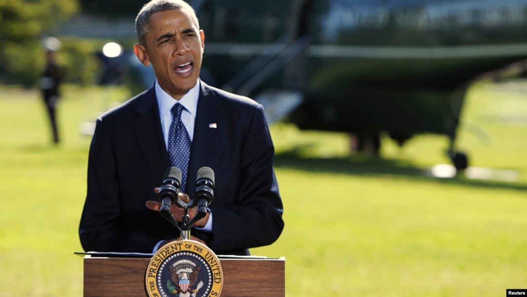 Tổng thống Obama nói về cuộc không kích nhóm IS ở Syira trước khi đi New York để dự cuộc họp của Liên hiệp quốc, 23/9/14