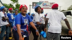 Liberia's ruling CDC party holds final rally before election in Monrovia