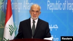 FILE - Iraqi Foreign Minister Ibrahim al-Jaafari speaks to journalists during a news conference.