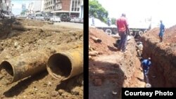 Harare water pipe replacement underway in most parts of the city.