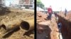 Harare water pipe replacement (file photo)