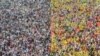 Farmers and agricultural workers attend a rally against farm laws, in Barnala, northern state of Punjab, India.