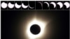 Một tập hợp gồm 10 bức ảnh cho thấy diễn tiến của nhật thực một phần vào lúc một chiếc máy bay phản lực bay vào vùng nhật thực toàn phần tại Guernsey, Wyoming, Mỹ, ngày 21/8/2017.