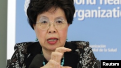 Margaret Chan, kepala organisasi kesehatan dunia (WHO) mencari dukungan tambahan untuk memberantas virus Ebola di kantor pusat WHO di Jenewa (12/9).