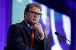 U.S. Energy Secretary Rick Perry speaks at the California GOP fall convention, Sept. 6, 2019, in Indian Wells, California.