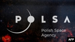 The logo of Polsa, Polish Space Agency is seen at the 73rd International Astronautical Congress, held at the Paris Convention Centre in Paris, France, Sept. 18, 2022. 