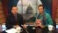 Mr. Arn Chorn-Pond, founder of Cambodian Living Arts, gives during an interview with Sok Khemara at a VOA studio in Washington, D.C on Monday, April 27, 2015. Cambodian Living Arts helps to preserve the Cambodian cultures and arts through trainings, perfo
