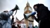 Pro-Palestinian Protesters Block Bridge Outside UK Parliament