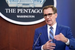 Pentagon spokesman John Kirby speaks during a briefing at the Pentagon in Washington, July 2, 2021.