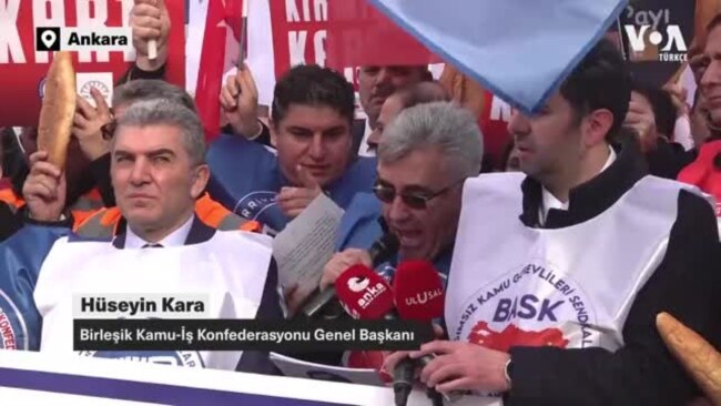 Kamu emekçileri Çalışma ve Hazine Bakanlıkları önünde eylem yaptı 