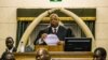 Zimbabwe Speaker of Parliament Jacob Mudenda presides over a parliament session where a motion is moved to impeach President Robert Mugabe, Nov. 21, 2017 at the Zimbabwean Parliament in Harare, Zimbabwe.