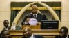 Zimbabwe Speaker of Parliament Jacob Mudenda presides over a parliament session where a motion is moved to impeach President Robert Mugabe, Nov. 21, 2017 at the Zimbabwean Parliament in Harare, Zimbabwe.