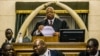 Zimbabwe Speaker of Parliament Jacob Mudenda presides over a parliament session where a motion is moved to impeach President Robert Mugabe, Nov. 21, 2017 at the Zimbabwean Parliament in Harare, Zimbabwe.