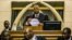 Zimbabwe Speaker of Parliament Jacob Mudenda presides over a parliament session where a motion is moved to impeach President Robert Mugabe, Nov. 21, 2017 at the Zimbabwean Parliament in Harare, Zimbabwe.