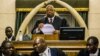 Zimbabwe Speaker of Parliament Jacob Mudenda presides over a parliament session where a motion is moved to impeach President Robert Mugabe, Nov. 21, 2017 at the Zimbabwean Parliament in Harare, Zimbabwe.