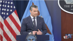 피트 헤그세스 미 전쟁부 장관이 기자회견을 하고 있다.