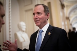 FILE - House Intelligence Committee Chairman Adam Schiff, D-Calif., talks to reporters on Capitol Hill, March 3, 2020.