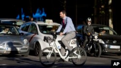 FILE - Madrid traffic.