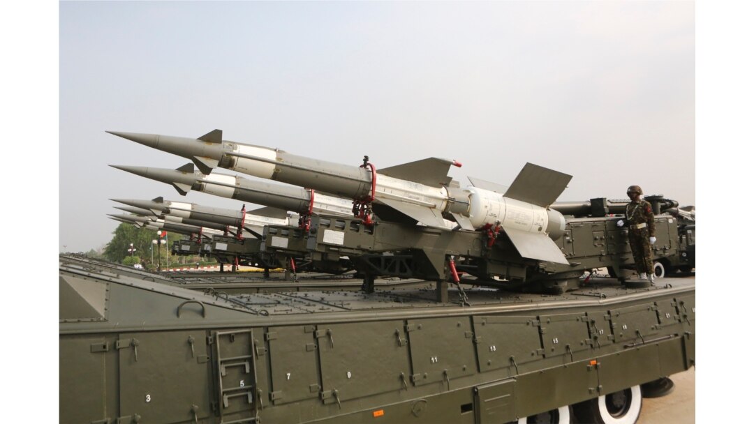 Military hardware is being displayed on Armed Forces Day, in Naypyitaw, Myanmar, March 27, 2021.