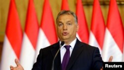 Hungarian Prime Minister Viktor Orban attends a news conference in Budapest, Hungary, Oct. 4, 2016.