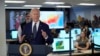 Presiden AS Joe Biden berbicara dalam kunjungannya ke Pusat Operasi Penanggulangan Bencana di Washington DC, pada 2 Juli 2024. (Foto: AP/Evam Vucci)