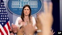 Sarah Huckabee Sanders, vocera de la Casa Blanca.