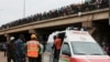 Une ambulance après 'une explosion sur un site de distribution de carburant à Accra, au Ghana, le 8 octobre 2017. (photo d'archives)