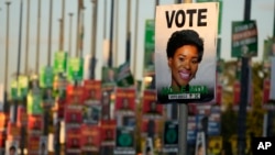 FILE—An election poster of independent candidate Anele Mda is displayed on a pole in Pretoria, South Africa, May 16, 2024.