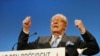 FILE - French far-right leader and presidential candidate Jean-Marie Le Pen gestures as he delivers a speech after the announcement of the preliminary official results of the election's first round, Apr. 22, 2007 in Paris.