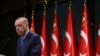 土耳其总统埃尔多安在内阁会议后对记者讲话。(2023年1月23日）