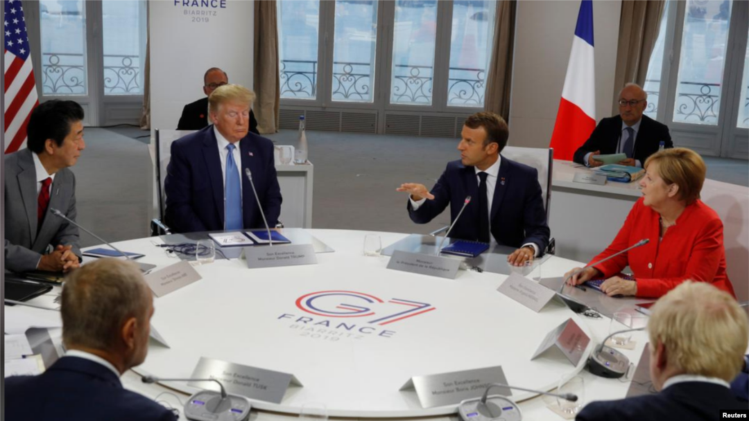 A cimeira do G7 em Biarritz em França. 25 de Agosto 2019