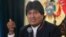 FILE - Bolivia's President Evo Morales speaks during a press conference at the government palace in La Paz, Bolivia, Feb. 24, 2016. By a slim margin, voters rejected his attempt to run a fourth consecutive term in 2019. Morales and his party are defying those results.