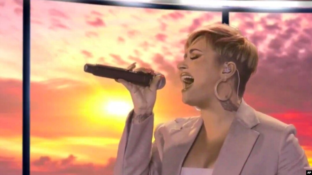 In this image from video, Demi Lovato performs during the Celebrating America event on Jan. 20, 2021, following the inauguration of Joe Biden as the 46th president of the United States. 