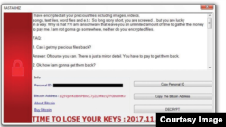 Screen grab of Iran-originated RASTAKHIZ ransomware. After activation, it provides victims with an unlimited amount of time to gather and pay the requested ransom money. (Source: Accenture Security’s iDefense threat intelligence operations)