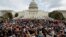 Students rally outside the Capitol Building in Washington, March 14, 2018. 